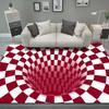 3D Vortex Illusion Black White Rug for Bedroom Floor Mat Abstract Geometric Optical Vertigo Carpet Non-slip Living Room Decor