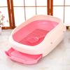 Semi-Enclosed Double-Layer Drawer Cat Litter Box, Large Grid Toilet for Active Cats, Anti-Tracking Odor Control Easy Clean