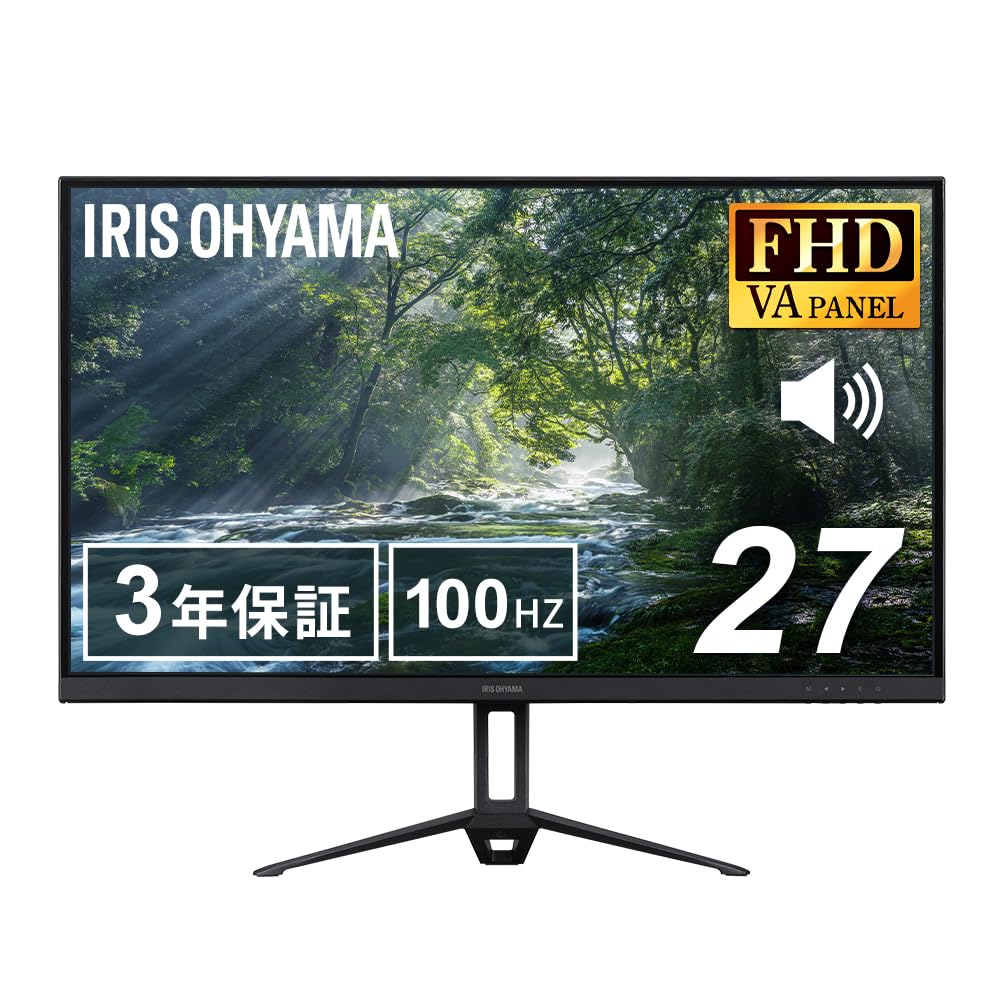Iris Ohyama Full HD X Made In VA 100Hz Flicker Matte 27-inch (1920 1080) Monitor, Japan, Panel, Built-in Speakers, Reduction, Type, Display, HDMI,