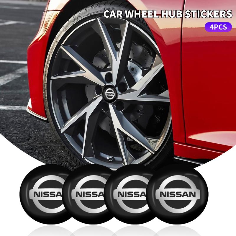 4 Piezas 56mm Emblema de Aluminio Tapacubos Centrales para Rueda de Coche Pegatina Para Nissan X-trail Qashqai Note Juke Sentra Patrol Leaf Nismo GTR DEJAH1