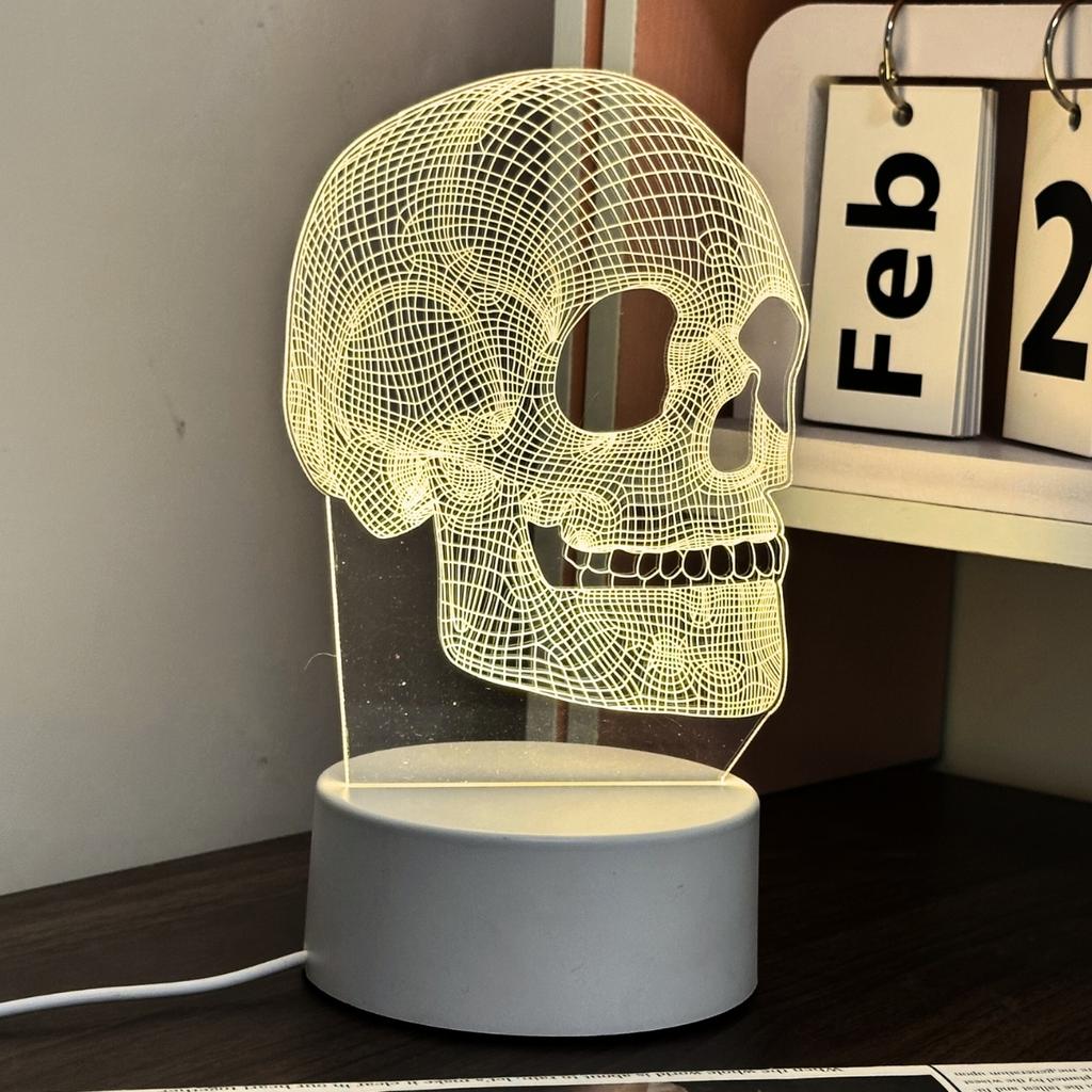 3D Crystal Skull LED Night Light - The Perfect Choice for Halloween and Birthday Gifts, Home Decoration, and Unique Souvenirs