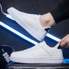 Men's White Shoes, Breathable Pure White Sports and Leisure Board Shoes