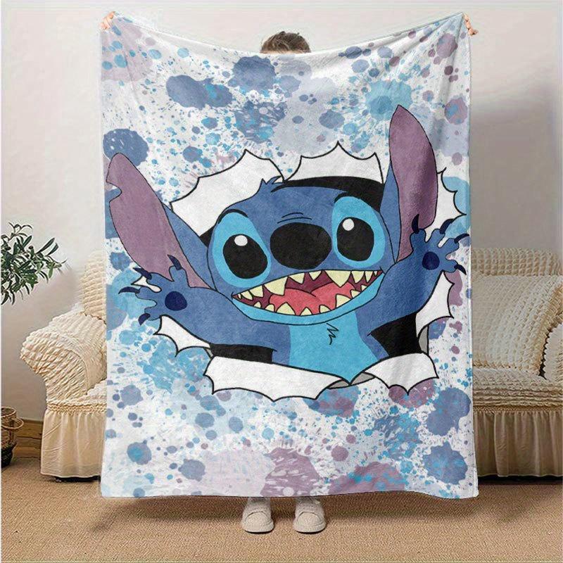 

Lilo and Stitch Cartoon Flannel Blanket - Ultra-Soft, Cozy, and Comfortable for Sofa, Bedroom, Camping, and Travel - Four-Season Versatility 130x150cm