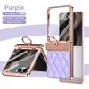 Diamond Electroplated Gold Frame with Protective Glass Film Phone Case for Samsung Z Flip 8 7 Flip7 Flip8 Protective Cover