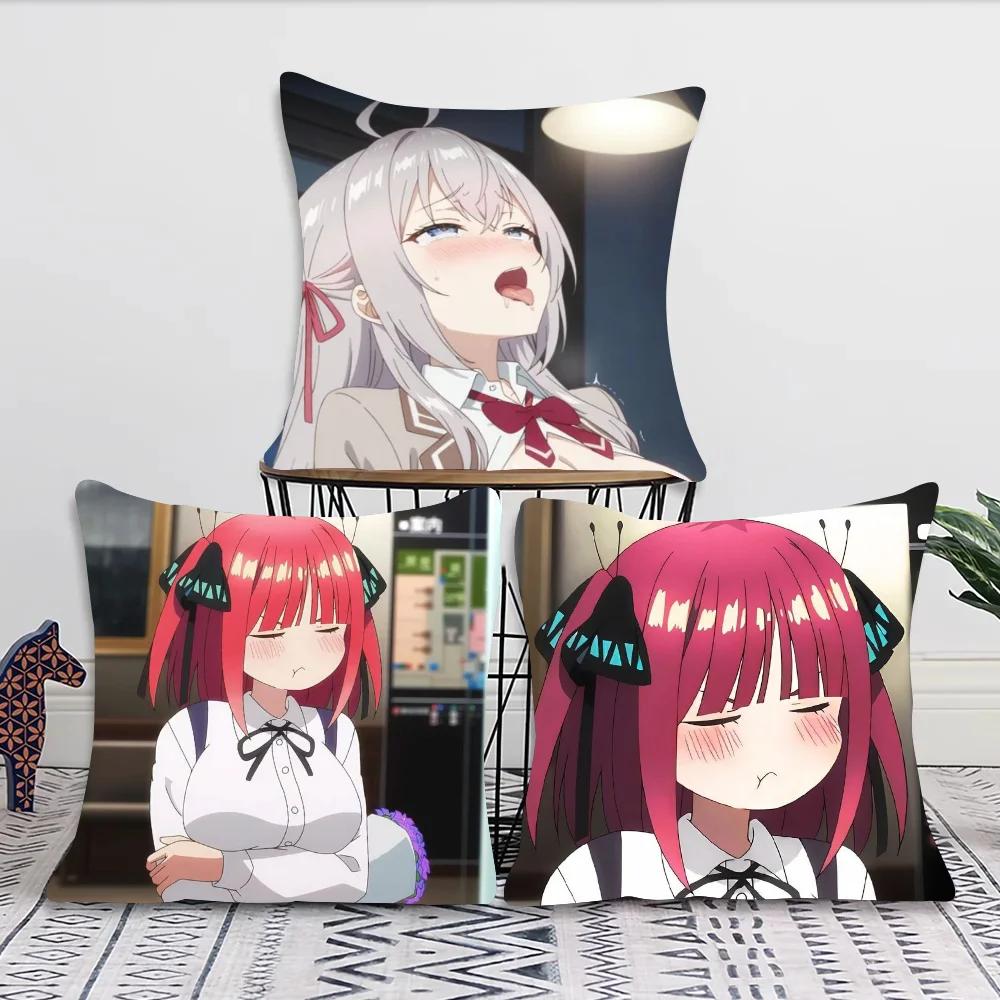1pc Anime Nakano Nino Pillow Case Square Bedroom Sofa Leisure Comfort Cushion Car Living Room Home Decoration