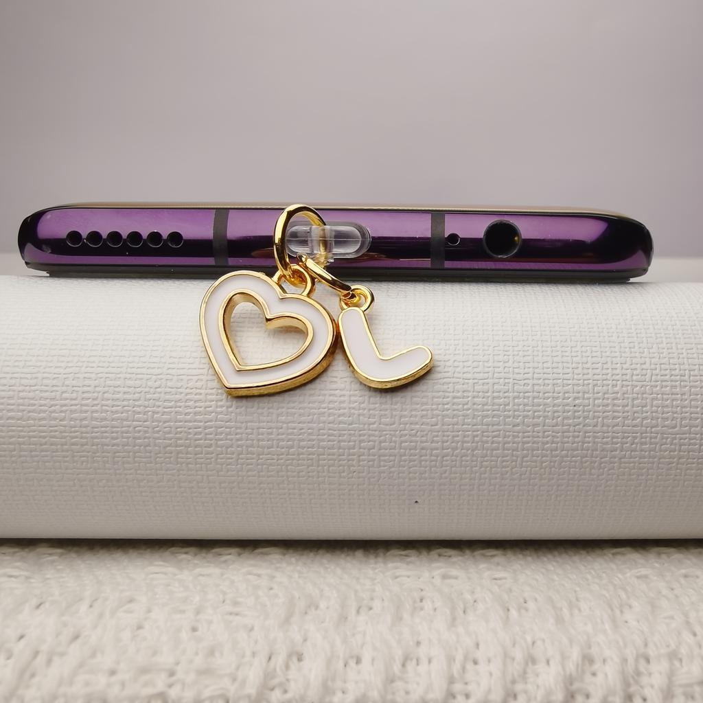 Love Letter A-M Phone Dust Plug, 26 Uppercase Letters Phone Charms, Phone Accessories, DIY Phone Decoration