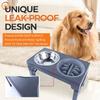 4 Height Adjustable Raised Ceramic Pet Elevated Dog Feeder With Slow Food Bowl + Stainless Steel Bowl