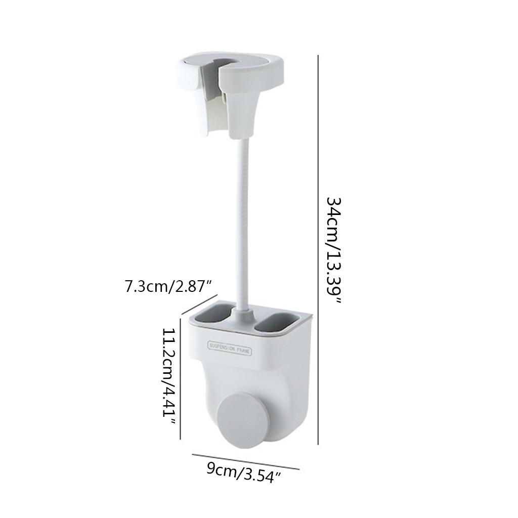 Wall Mount Shower Bracket Sticky Shower Clip Height Adjustable Holder Storage Box Strong Bearing Capacity Meet Bathroom