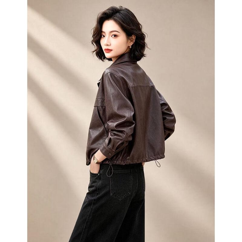 EST+II Retro Cool Lapel Zipper Short Jacket