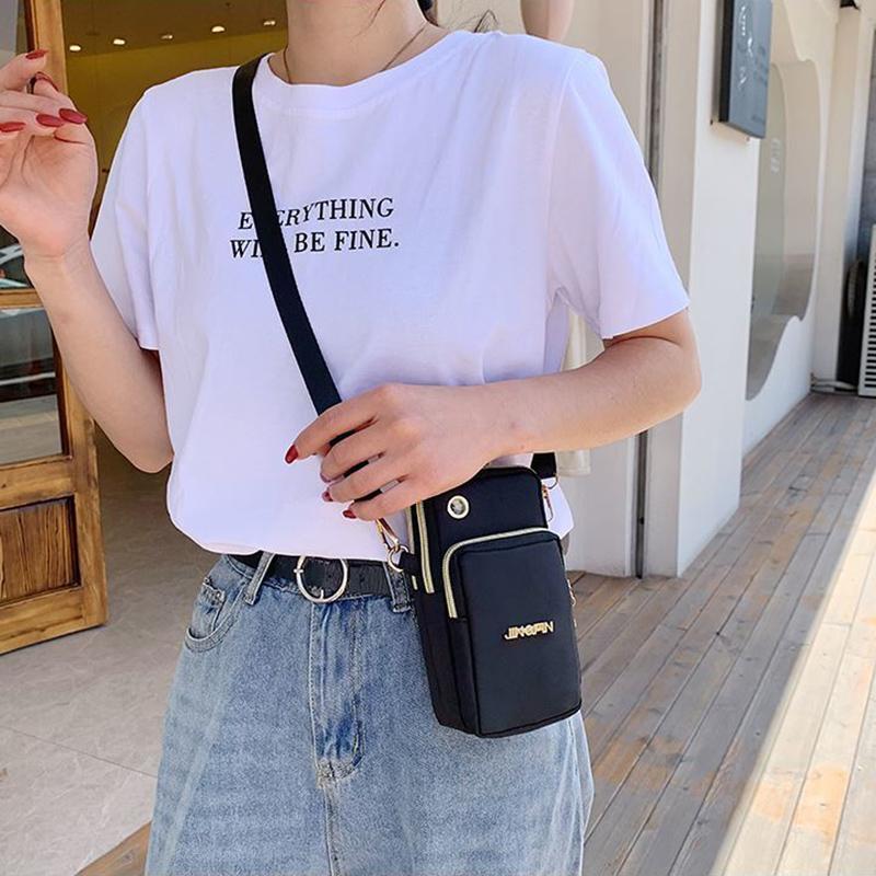 Casual Oxford Shoulder Bags For Women Waterproof Phone Purse Nylon Mini Crossbody Bag Pouch