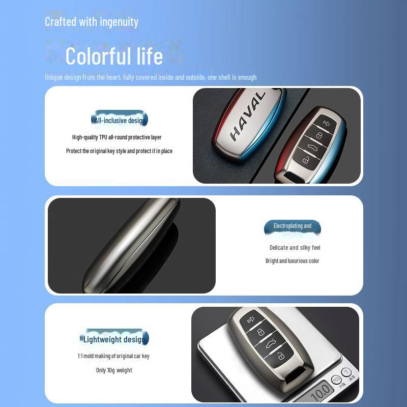 Haval H6 Key Cover for Third Gen M6 Plus, F7, H9, H2S Shell, Raptor Buckle Bag - National Tide Version.
