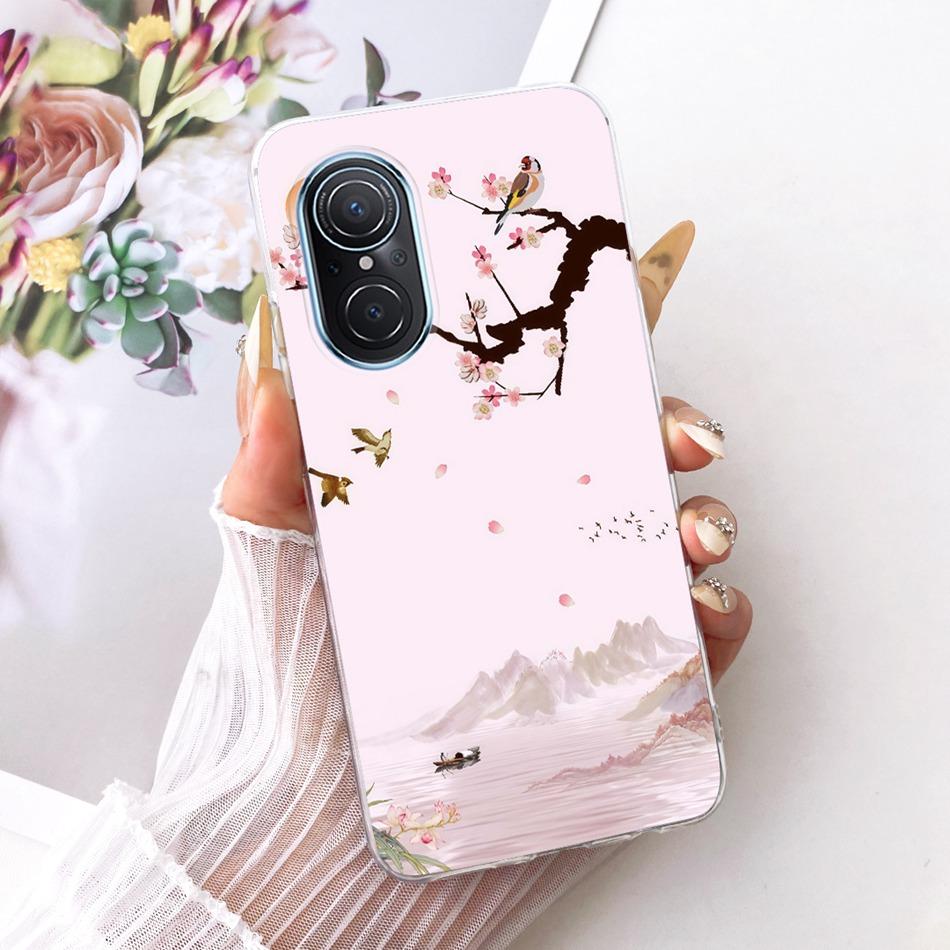For Huawei Nova 9 SE Nova9 Cute Flower Butterfly Cat Painted Case For Huawei Nova 9 9SE Soft Silicone TPU Phone Cases