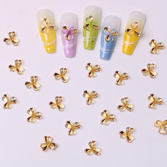 

1 Bag Attractive Easy Paste Resin Manicure Charm Clover Heart Shaped Nail Art Rhinestone Tool