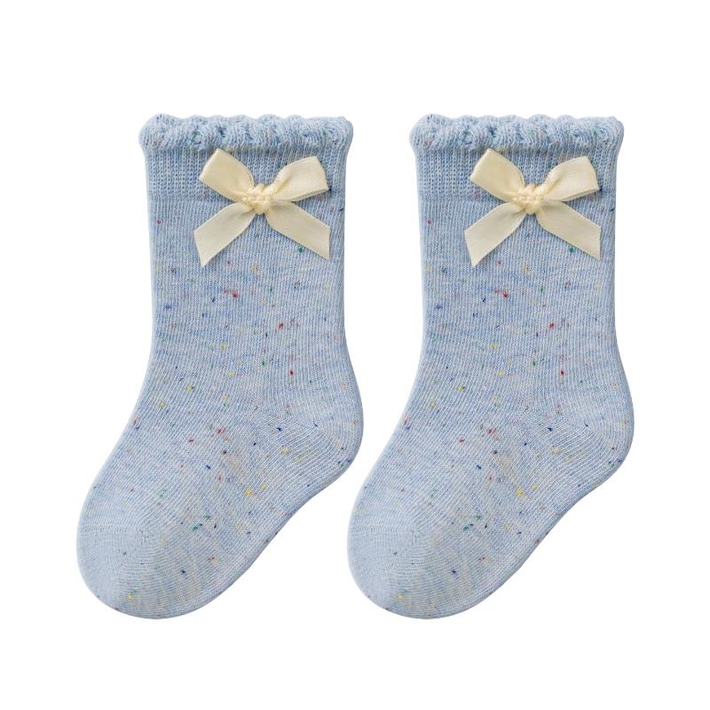 Baby Girls Princess Knitted Bowknot Socks Soft Toddler Girls Knee High Socks Cotton Infant Newborn Girls Long Tube Stockings