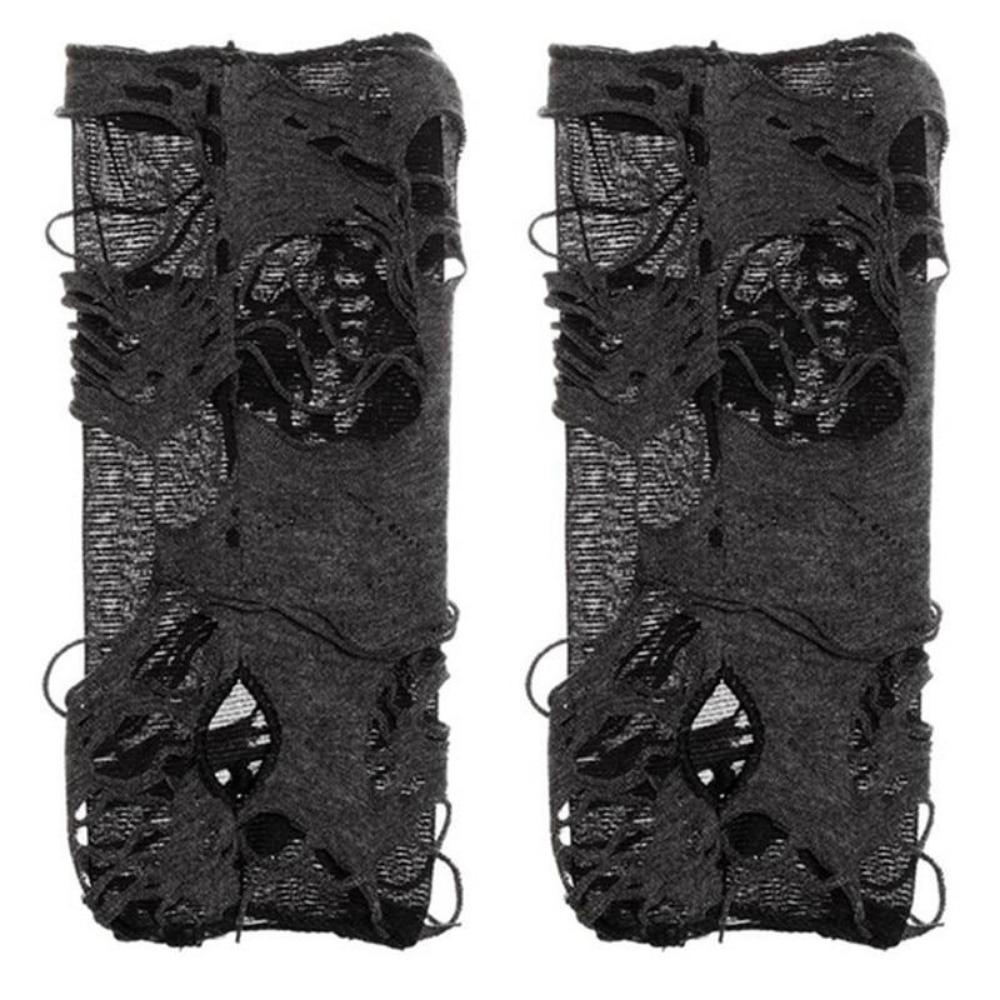 Broken Slit Gloves Sexy Gothic Fingerless Gloves Halloween Gloves Ripped Holes Decor Cosplay Gloves for Adults