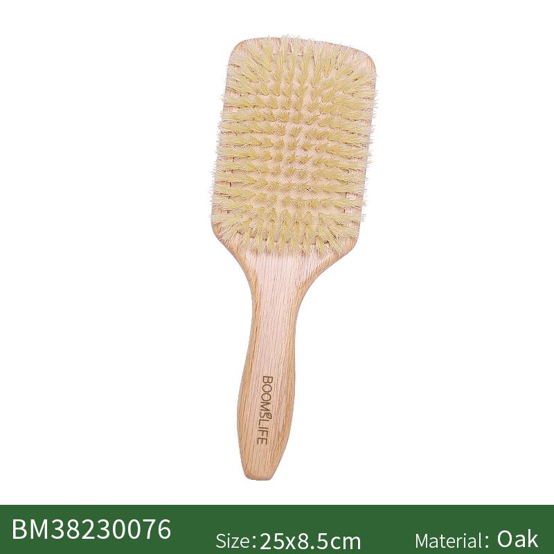 BOOMSLIFE Boar Bristle Hair Brush Square Paddle Scalp Massage Hairbrush Oak Wood Comb for Hair Women Barber Beauty Hair Care Boar Bristles