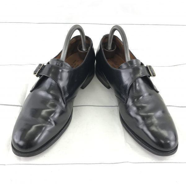England Made/Alfred Sargent/Leather Monk Strap Shoes/7/25.5/Black/