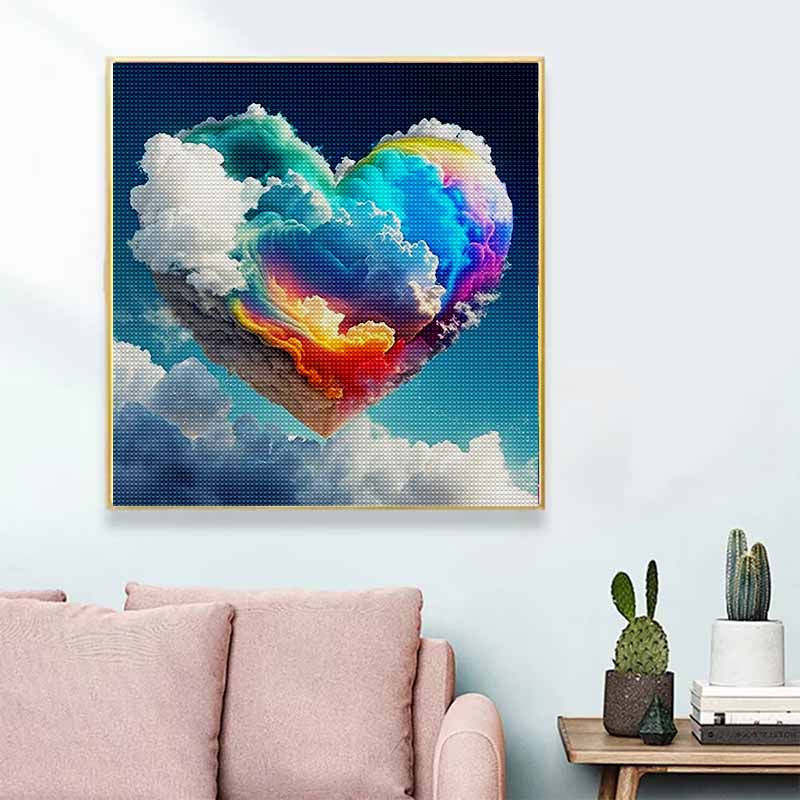 New Arrival 5D DIY Full Circle Diamond Painting "Colorful Clouds of Love" Embroidery Cross Stitch Home Decor Gift