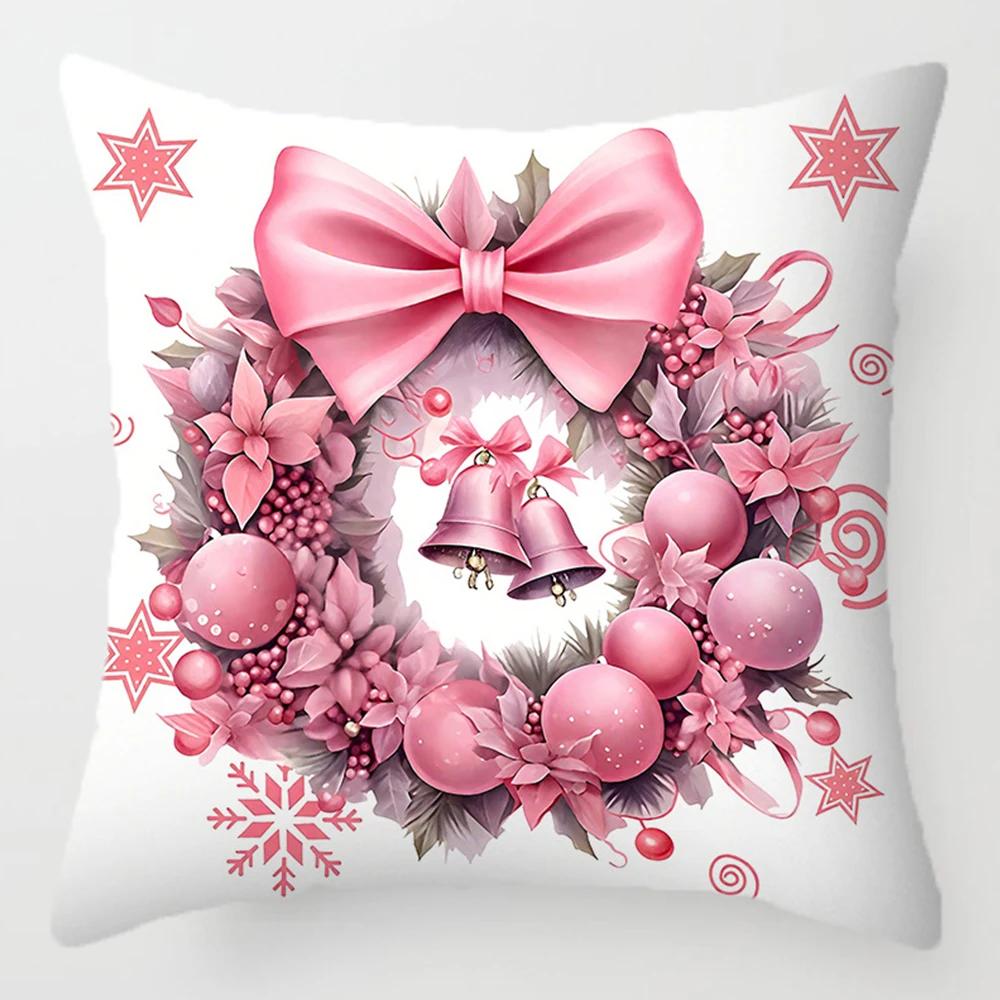 Runtow 45x45cm Christmas Throw Pillow Cover Merry Christmas Decor for Home Xmas Navidad 2025 Santa Claus Gifts New Year 2026