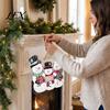 Santa Claus Decor Christmas Wooden Hanging Sign, 2D Snowman Welcome Door Plaque, Xmas Wall Farmhouse Art Ornament, Holiday for Front Porch, Entryway,