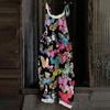 Women's Jumpsuit Christmas Print  Casual Loose Vintage Shoulder Strap Cotton Linen