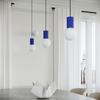 Lampka Biurkowa Nowoczesna Ultramaryna Ryflowany Korpus Szklana Biała Kula Włącznik Do Przedpokoju Salonu 1Xg9 8W Halo Sollux Lighting