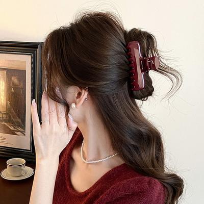High-Quality Acetate Rectangular Hair Clip 2026 New Style Large Size Thick Hair At The Back of The Head Elegant Shark Clip