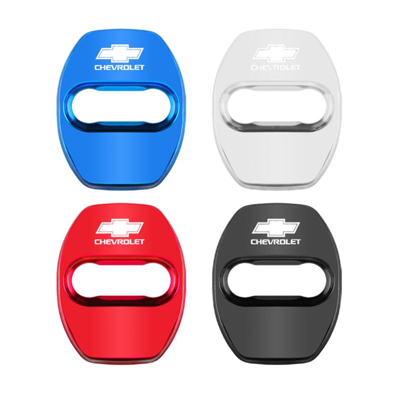 4PCS Car Door Lock Cover Stainless Steel Protection Accessories For Chevrolet Sonic Silverado Z71 Aveo Trailblazer Bolt Spark SS