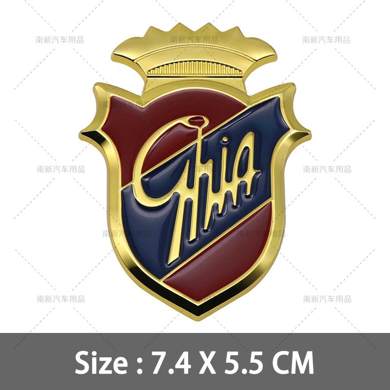 1Pcs 3D Metal Chia Logo Badge Car Fender Side Shield Sticker Rear Trunk Emblem Decal For Mondeo Fiesta Kuga Edge Ecosport