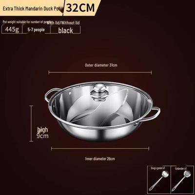 Zhi Shi Casserole à induction divisée en acier inoxydable 304