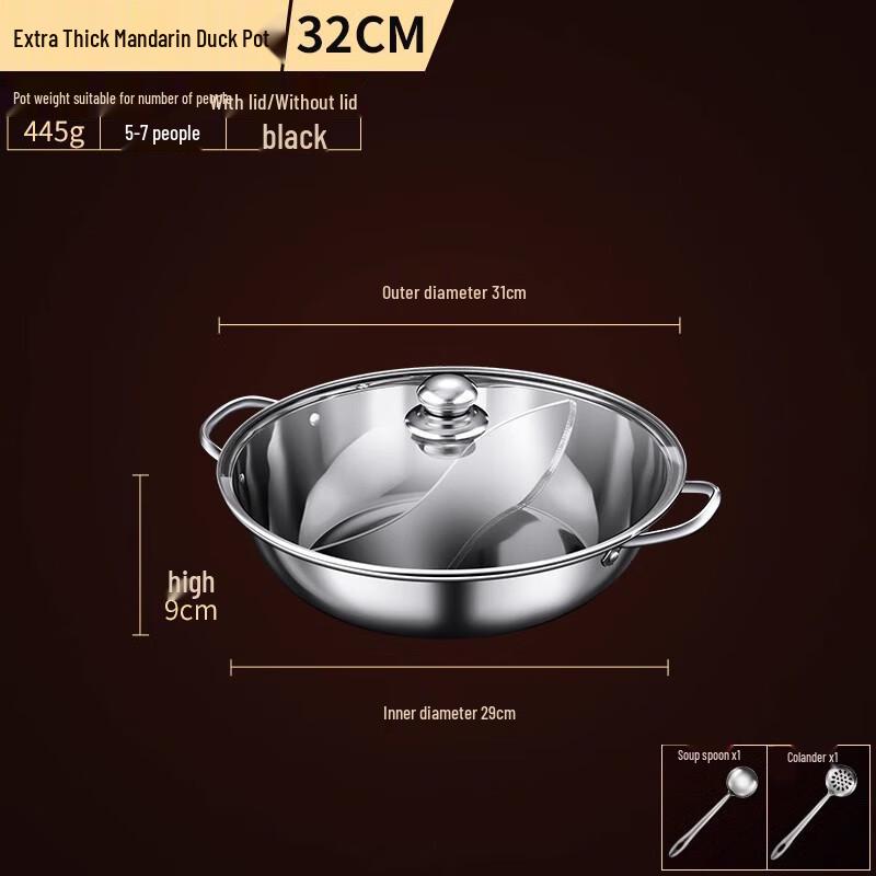 Zhi Shi 304 Stainless Steel Divided Induction Hot Pot