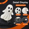 Portable Decorative Figurine Cute Ghost Night Light with Spring Base, USB Powered Mini Spooky Halloween Dynamic Ornament Tree Topper LED for