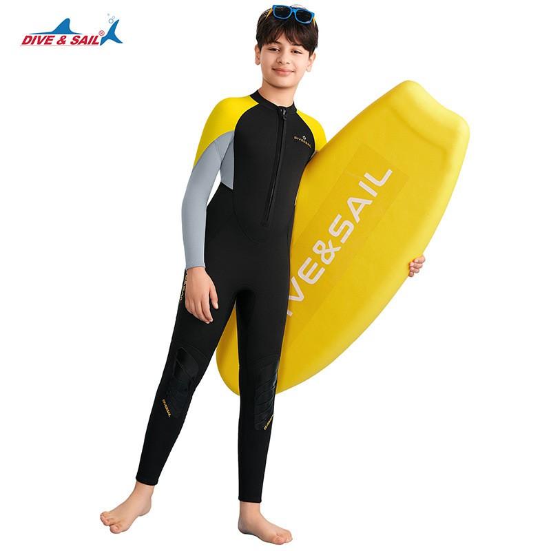 Diving Wetsuit Kids 2.5mm Full Body Long Sleeve Warm Neoprene Suit Swimming Surfing Training