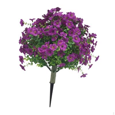 Violet Flowers Stake ,Faux Greenery, Lifelike, Garden Decor, Artificial Fake for Planter Pot