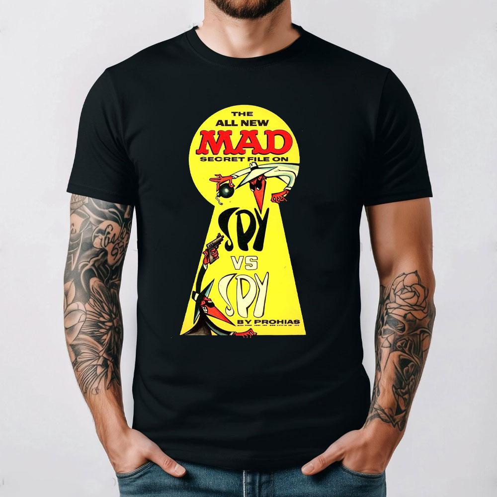 Spy Vs Spy Unisexs T Shirt Summer Cotton Crew Neck Humorous Retro 80s Cartoon Graphic Print Funny Vintage Inspired Fashion Tee