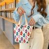 12 Small Fresh and Cute Small Cloth Bags Women's Wrinkled Cloth Printed Handbags Bento Bags