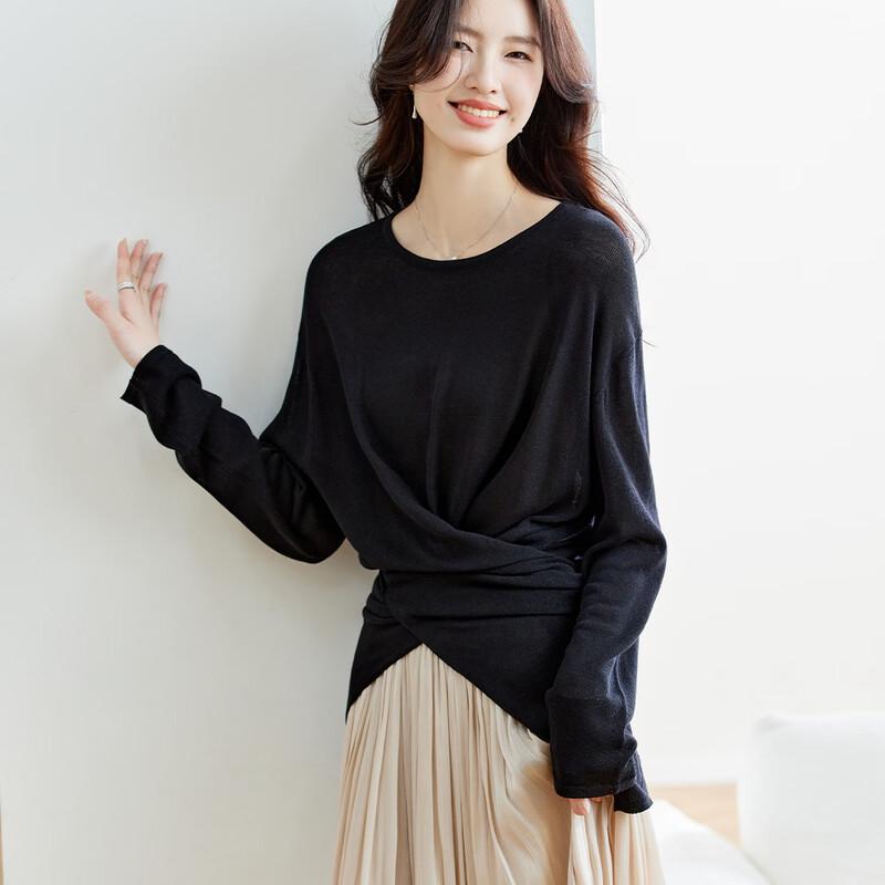 Women s Slim-Fit Thin Knit Long-Sleeve Top L