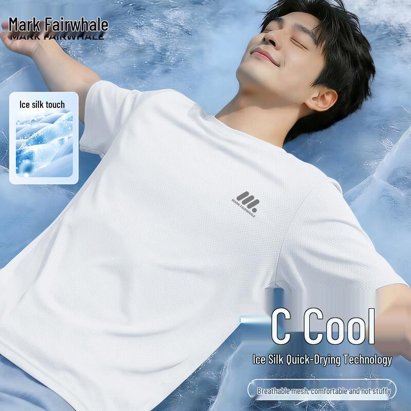 Mark Fairwhale Men s Ice Silk Quick-Dry Round Neck T-Shirt L белый