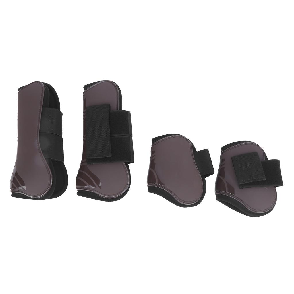 1Set Horse Tendon Boots PU Elastic Thickened Adjustable Horse Leg Protector with Nylon Hook