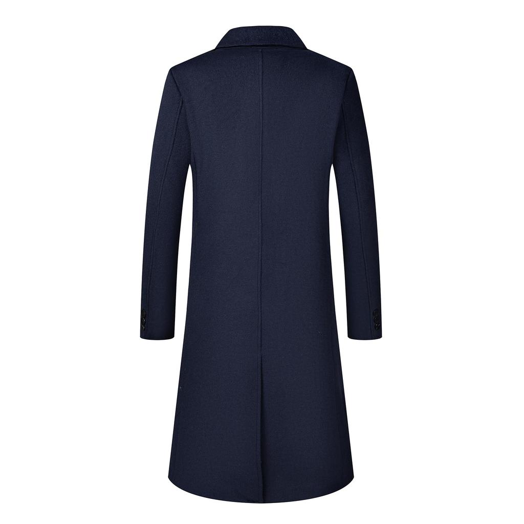 Allthemen Chesterfield Long Wool Trench Plus Solid Cold Sizes Men's Coat, Coat, Sizes, Thick, Color, Warm, Windproof, Protection, Business, Formal,