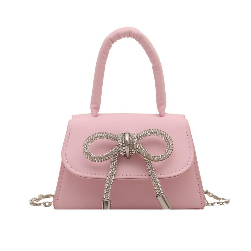 Niche premium textured women's bags spring new bow small square bag single shoulder crossbody handbag women