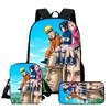3Pcs Set Kids Backpack with Crossbody Bag & Pencil Bag, Cartoon NARUTO Lightweight School Bag for Boys & Girls Aged 5-9