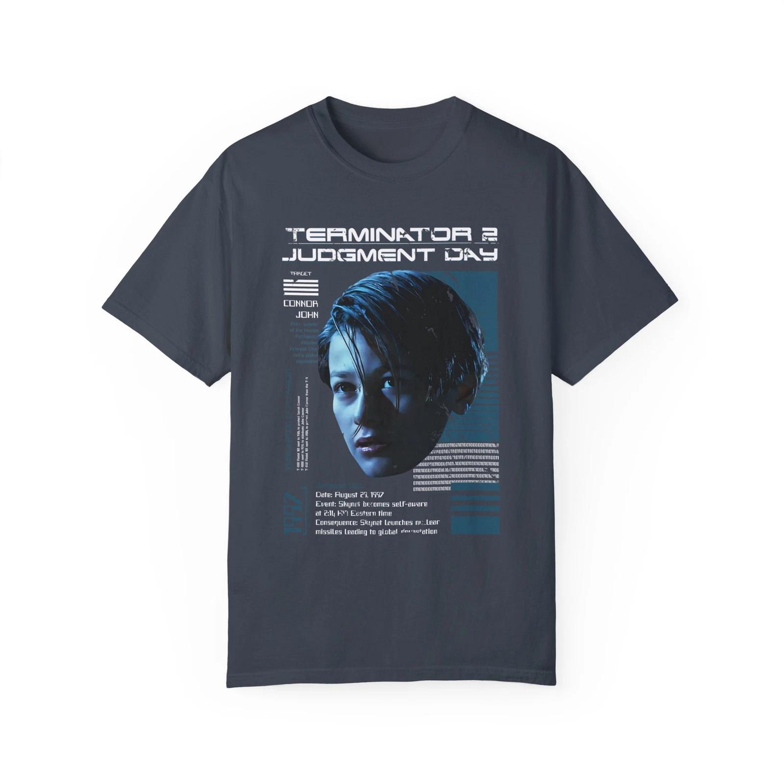 Terminator 2 T shirt - John Connor Icon Tee, Classic Sci-Fi Movie Apparel L