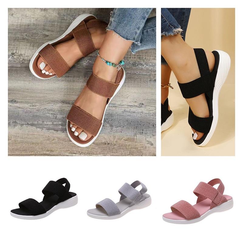 Stylish Fish-mouth Casual Sandals With Elastic Strap For Women Characters)