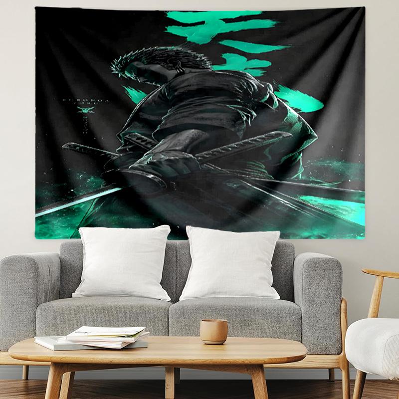 Roronoa Zoro Print Tapestry, Lightweight Wall Hanging, for Bedroom, Dorm, Living Room, Home Art Decor, Birthday Christmas Gift for Friends