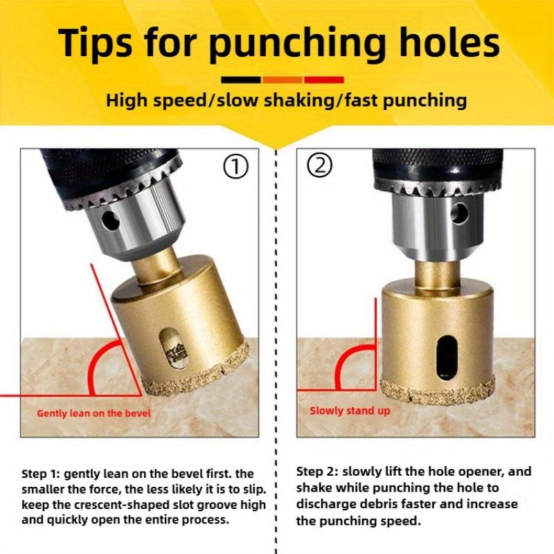 12-teiliges Diamantbeschichtetes Bohrer-Set, Lochsägen-Set für Glas, Marmor, Granit, Stein, Fliesen und Keramik von 6 bis 35 mm - Handwerkzeuge