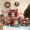 Christmas Decoration Pillowcase Fawn Snowman Bell Socks Christmas Stick Pattern Suitable for Home Room Sofa Cushion Cover