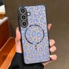 Leopard Print Matte Magnetic Case For Samsung Galaxy S26 S25 Ultra Plus S24 S23 S25 FE S22 Ultra For Magsafe Hard Phone Cover