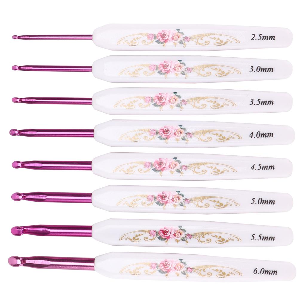 Crochet Hooks 8 Pcs Soft NonSlip Good Grip Knitting Needles Set with Mark for Weaving Home