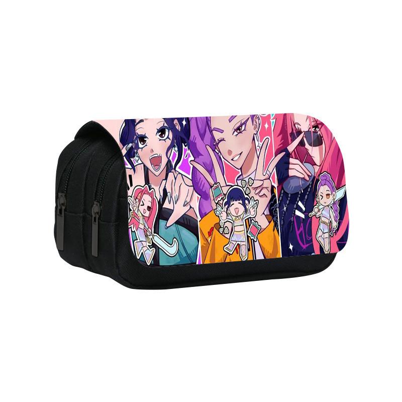 Kpop Demon Hunters Pattern Pencil Organizer With Durable Polyester Material For Students